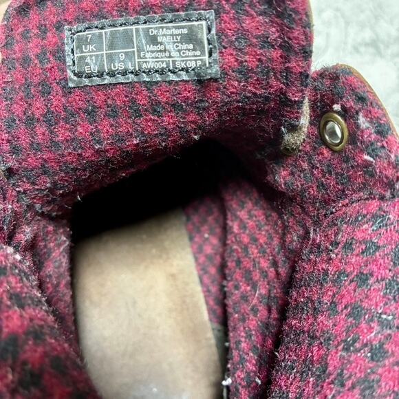 Dr Martens Brown Leather Anke Boots Womens 9 Maelly Black and Red Lumberjack - Picture 6 of 6